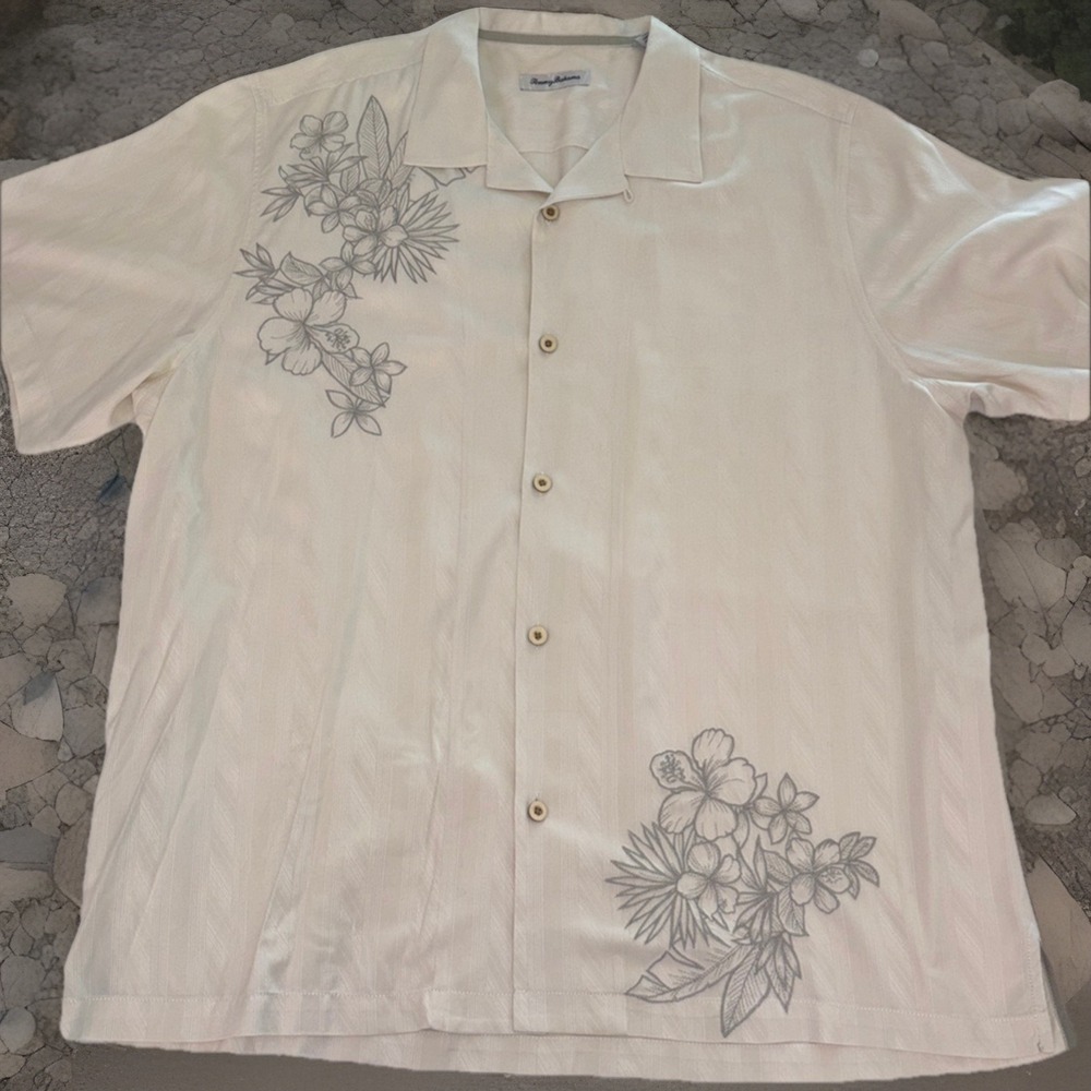 Tommy Bahama T322938 Vicenco Vines Short Sleeve Camp Shirt Continental XXL